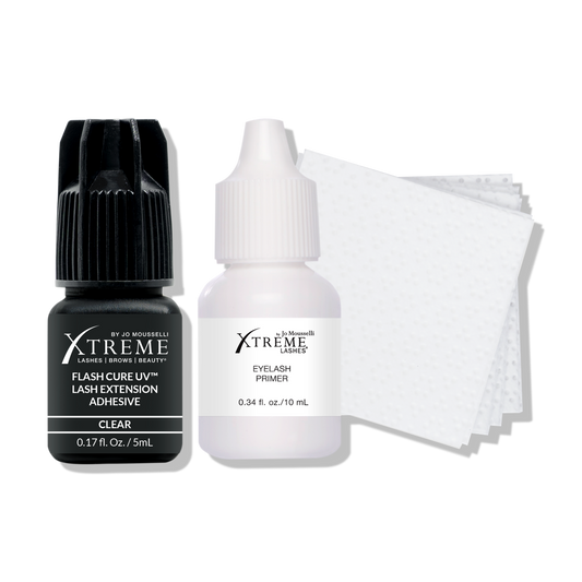 Ensemble Adhésif pour Extensions de Cils Flash Cure UV  & Préparateur